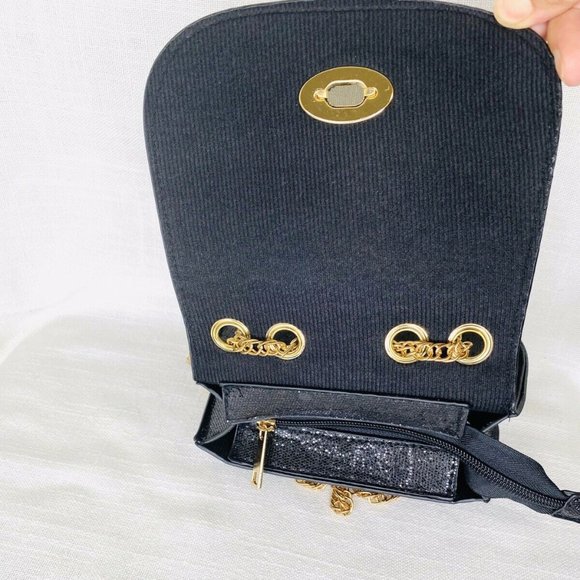 New Victoria Leland Designs Shimmer Crossbody Bag Gold Chain Strap - Picture 6 of 9